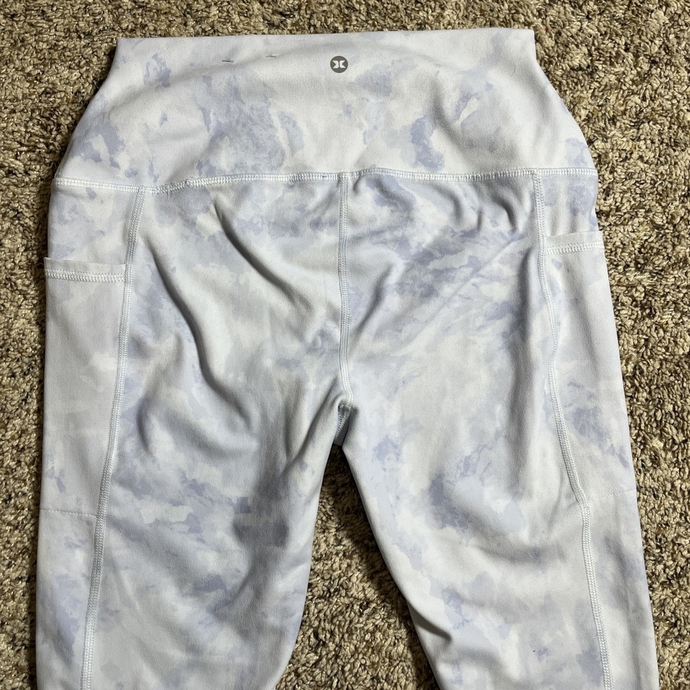 RBX Womens M Blue Lavender Mid Rise Cropped Yoga Leggings Activewear NWOT